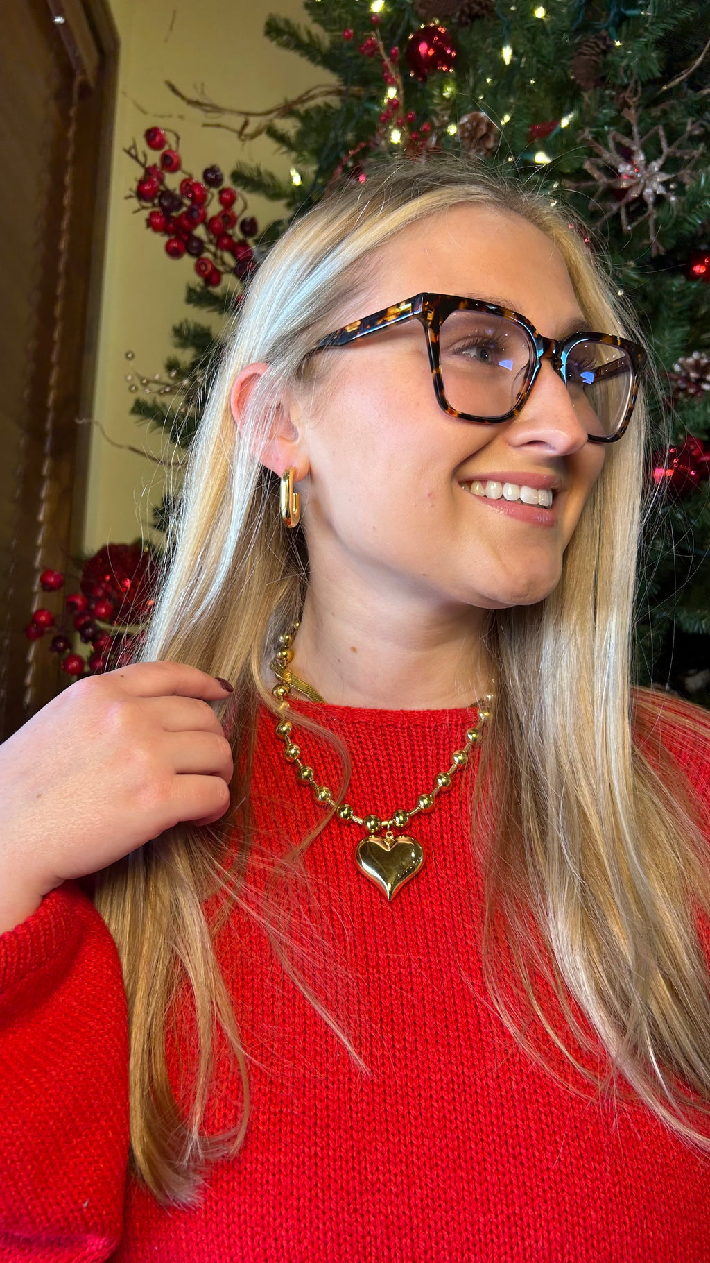 Bubble Heart Necklace- Gold