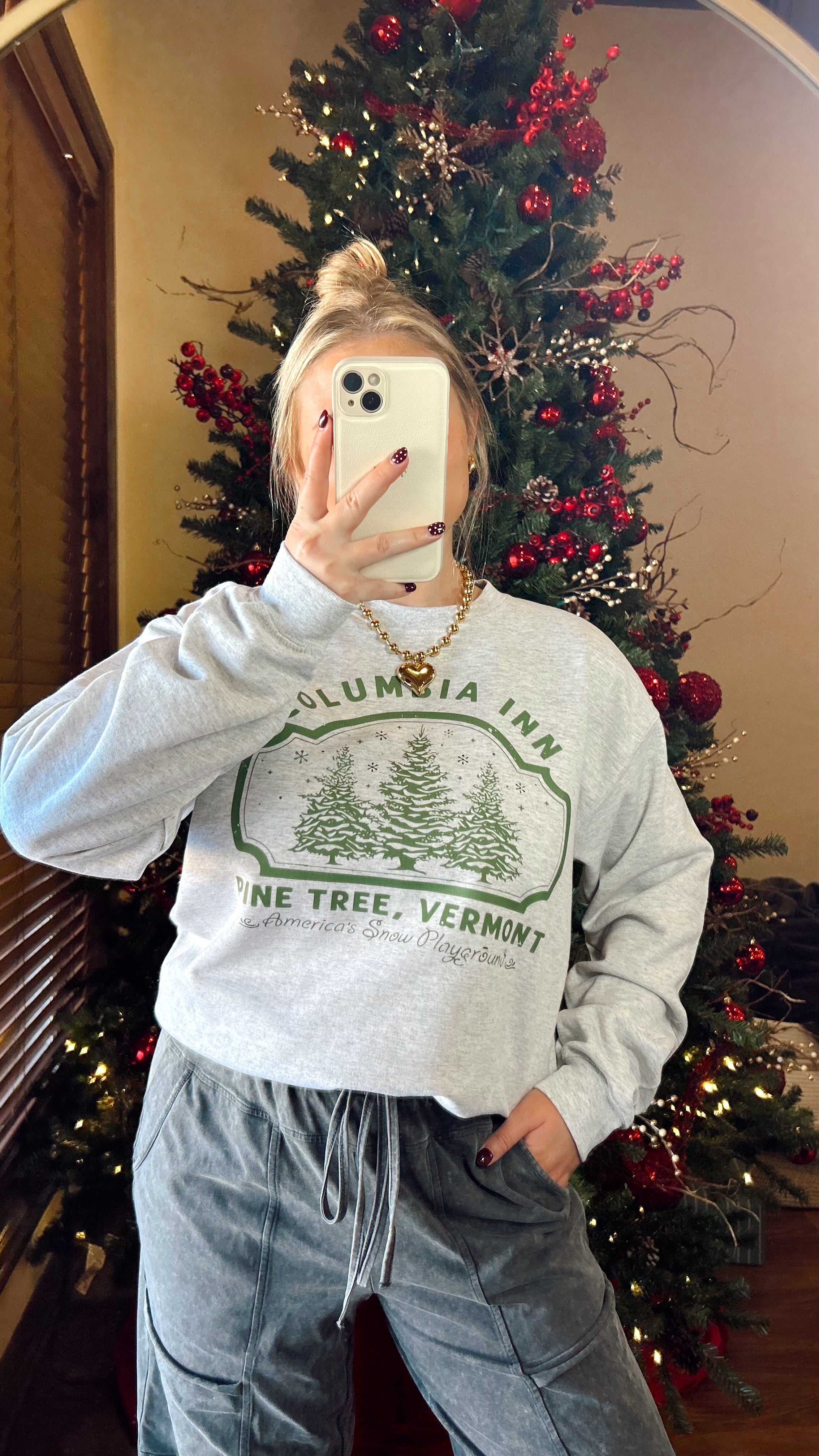 Tree Farm Crewneck- Grey