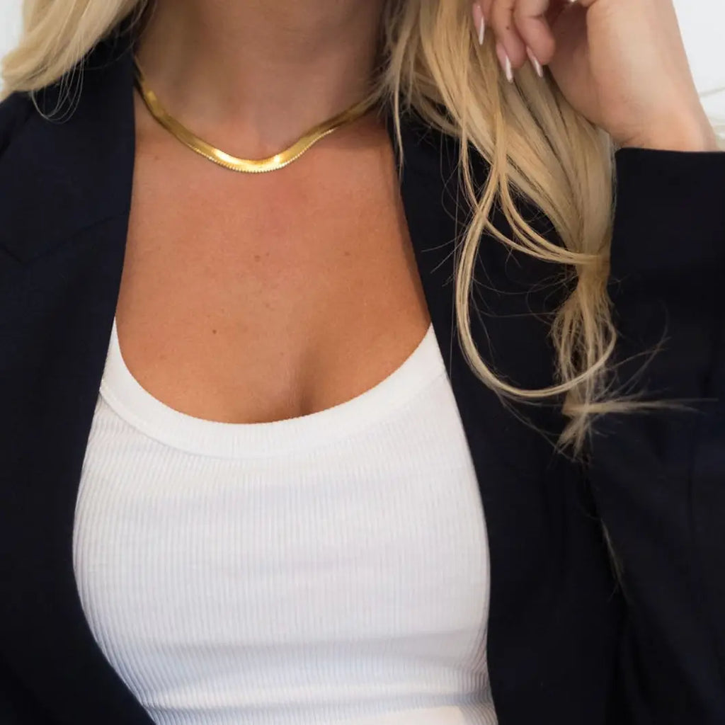 Herringbone Necklace- Gold