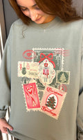 Christmas Post Card Graphic Sweatshirt