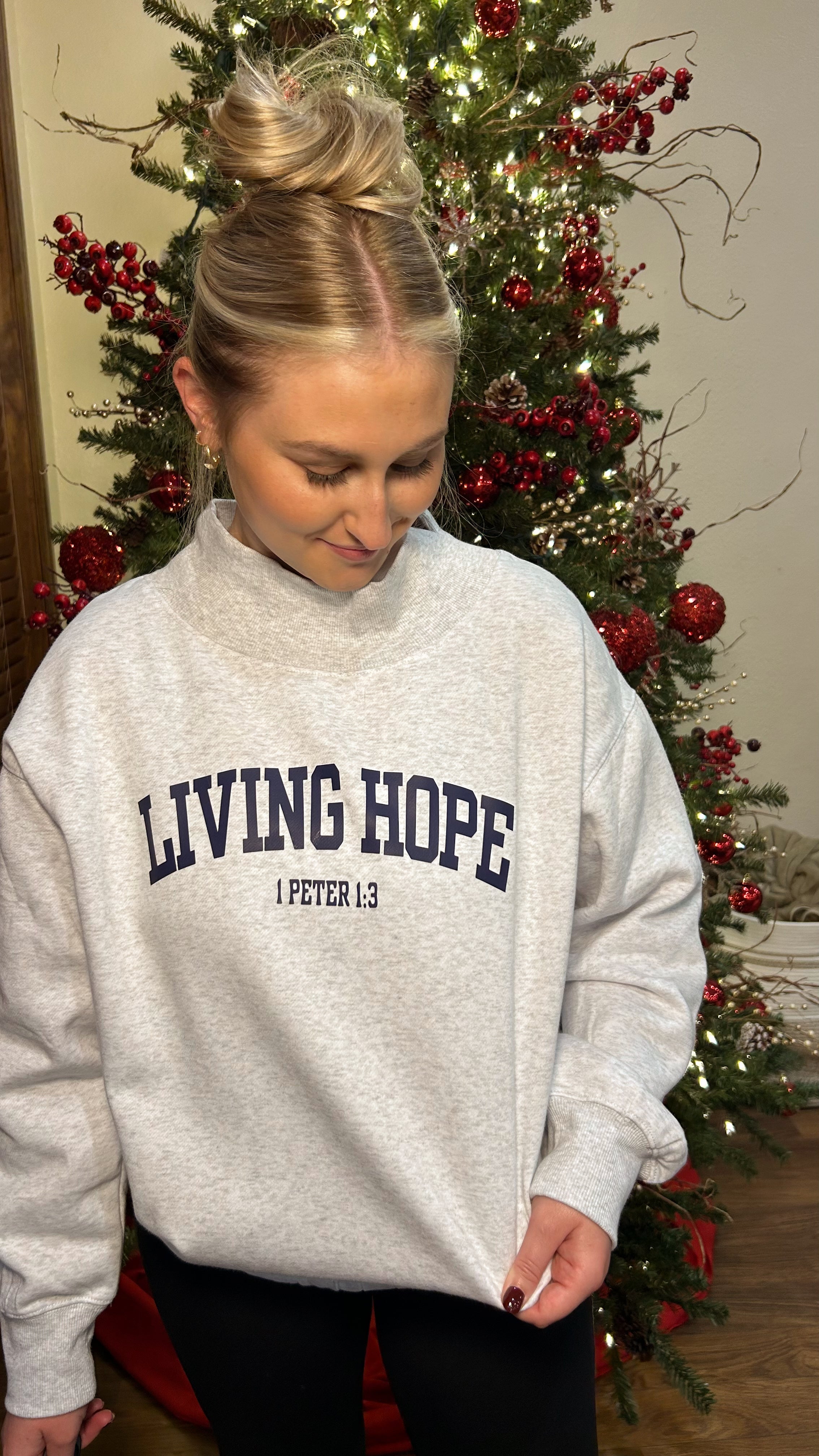 Living Hope Mock Neck Sweatshirt