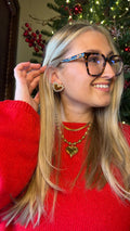Pearl Heart Earrings- Gold