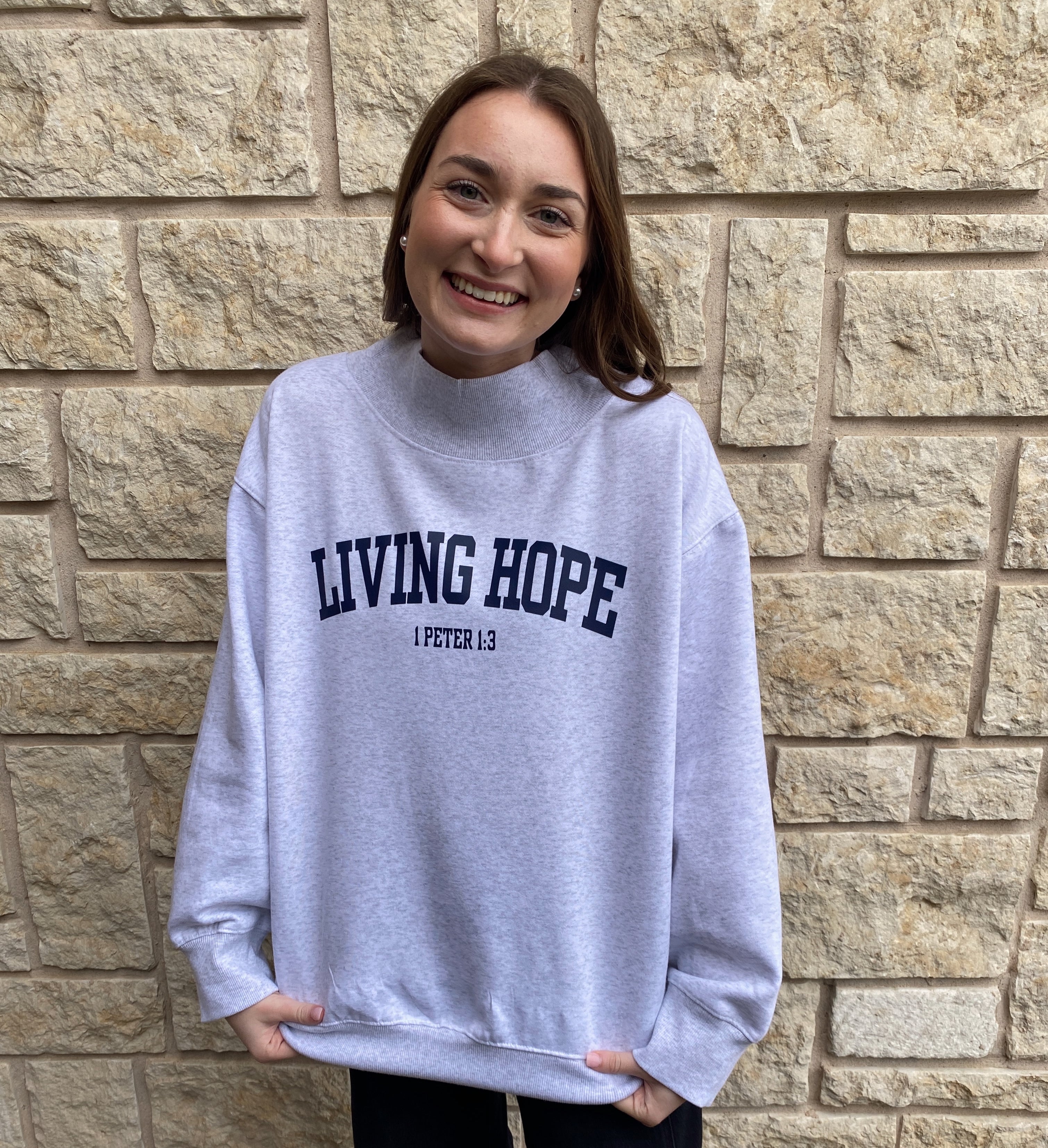 Living Hope Mock Neck Sweatshirt
